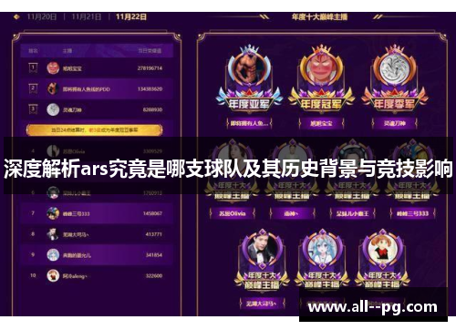 深度解析ars究竟是哪支球队及其历史背景与竞技影响